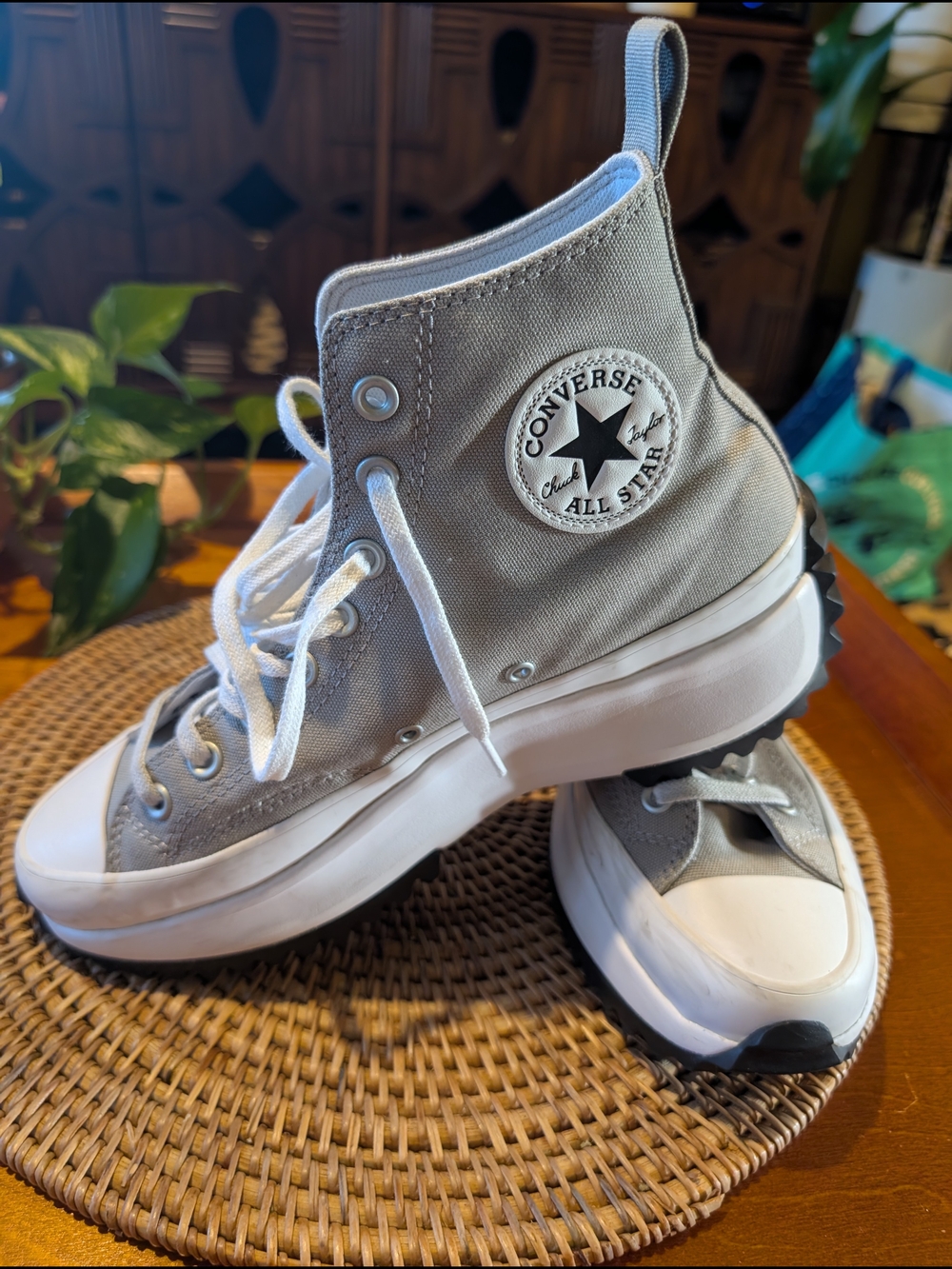 Converse Gray High-Top Platform Sneakers